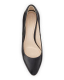 Carla Grand.OS Leather Pointed-Toe Pump, Black