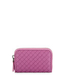 Intrecciato Mini Coin Purse, Magenta