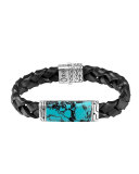 Woven Station and Turquoise Stone Bracelet