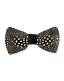 Guinea Feathers Patterned Bow Tie, Black/White