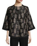 3/4-Sleeve Silk Embroidered Jacket 