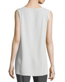 Sleeveless Silk Long Shell