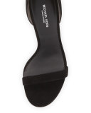 Rosemary Mink Fur-Pompom Sandal, Black