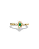 5mm Venetian Quatrefoil Emerald Ring, Size 6