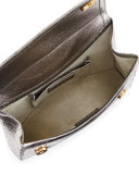 Angular Crocodile Clutch Bag, Anthracite Mirror