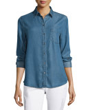 Mercer & Spring Chambray Shirt, Dark Wash Indigo