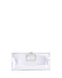 Pilgrim Crystal-Buckle Clutch Bag, Silver