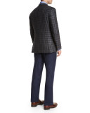 Cashmere Check Sport Coat, Gray/Black