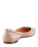 Rockstud Patent Ballerina Flat, Black