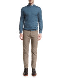 Five-Pocket Cotton-Linen Pants, Tan