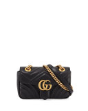 GG Marmont 2.0 Mini Quilted Leather Crossbody Bag, Black