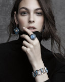 Pavé London Blue Topaz & Moonstone Cabochon Ring