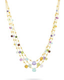 Paradise Three-Strand Mixed-Gem Necklace, 16.5"