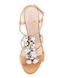 isabell jeweled 90mm sandal, natural