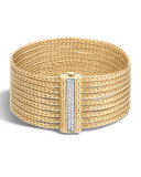Classic Chain 18K Diamond 9-Row Chain Bracelet, Size M