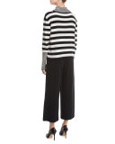 Striped Cotton Interlock Turtleneck