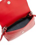 Roseau Crocodile-Embossed Crossbody Bag