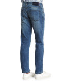 Slim-Fit Dark-Wash Denim Jeans