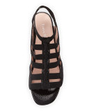 Reesa Caged Chunky-Heel Sandal, Black