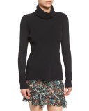 Asa Ribbed Cashmere Turtleneck Sweater, Black