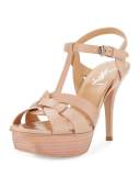Tribute Leather 75mm Platform Sandal, Brown