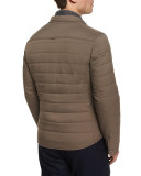 Milano Quilted Nylon Shirt Jacket, Brown