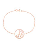 Mini Single Initial Diamond Bracelet, Rose Gold