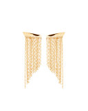 Elite Small Diagonal Fringe Earrings in 14K Gold