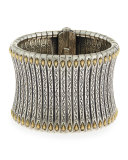 Sterling Silver & 18K Tower Cuff Bracelet