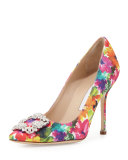 Hangisi Floral-Print 105mm Pump, Multicolor