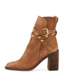 Janis Studded Suede Bootie, Stucco Tan