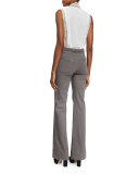 Peta Sleeveless Lace-Trim Top, Cream
