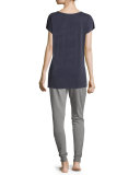 Cupro Cap-Sleeve Lounge Top