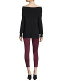 Bade Convertible Cowl-Neck Sweater, Caviar