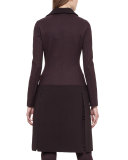 Colorblock High-Low Long Jacket, Caimito