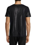 Short-Sleeve Shirt with Foil-Print, Black