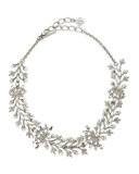 Crystal Baguette Leaf Necklace