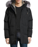 Freezer Down Parka w/Fur Trim, Jet Black