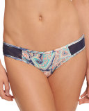 Kasbah Printed Mesh-Cutout Swim Bottom