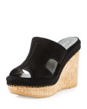 Ponte Suede Wedge Slide Sandal
