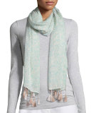 Erased Chevron Silk Cashmere Wrap 
