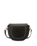 Astor Studded Saddle Bag, Black