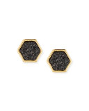 Tempeste Druzy Hexagon Stud Earrings