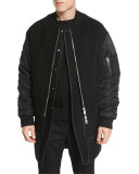 Double-Layer Bomber Jacket/Vest Combo