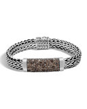 Men's Large Lava Smoky Quartz Station Bracelet