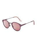 Panama Synthesis Round Sunglasses, Pink