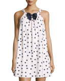 dot-print flannel chemise, pink shadow
