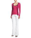 Mid-Rise Flare-Leg Pants, Optic White