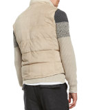 Button-Front Suede Vest