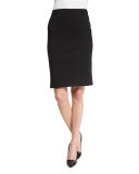 High-Waist Crepe Jersey Pencil Skirt, Black